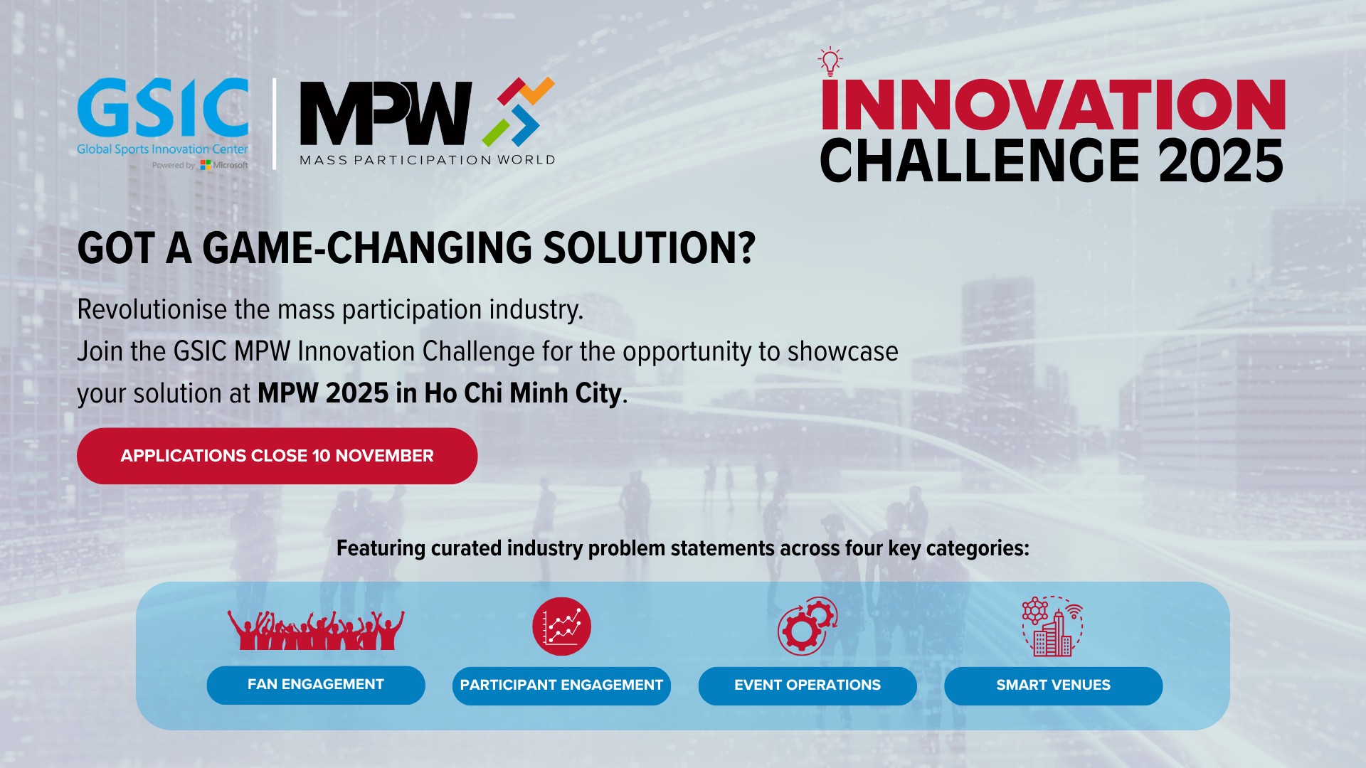 Driving Innovation in Mass Participation: The GSIC MPW Innovation Challenge 2025